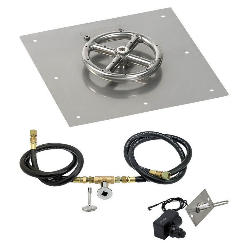 Load image into Gallery viewer, 12&quot; Square Flat Pan with Spark Ignition Kit (6&quot; Ring) - Natural Gas
