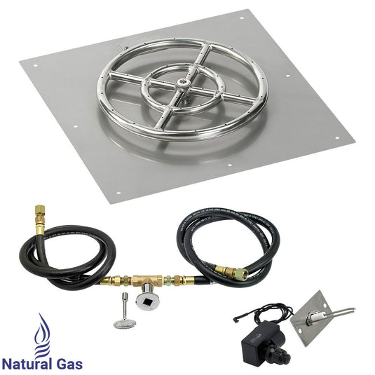 18" Square Flat Pan with Spark Ignition Kit (12" Ring) - Natural Gas