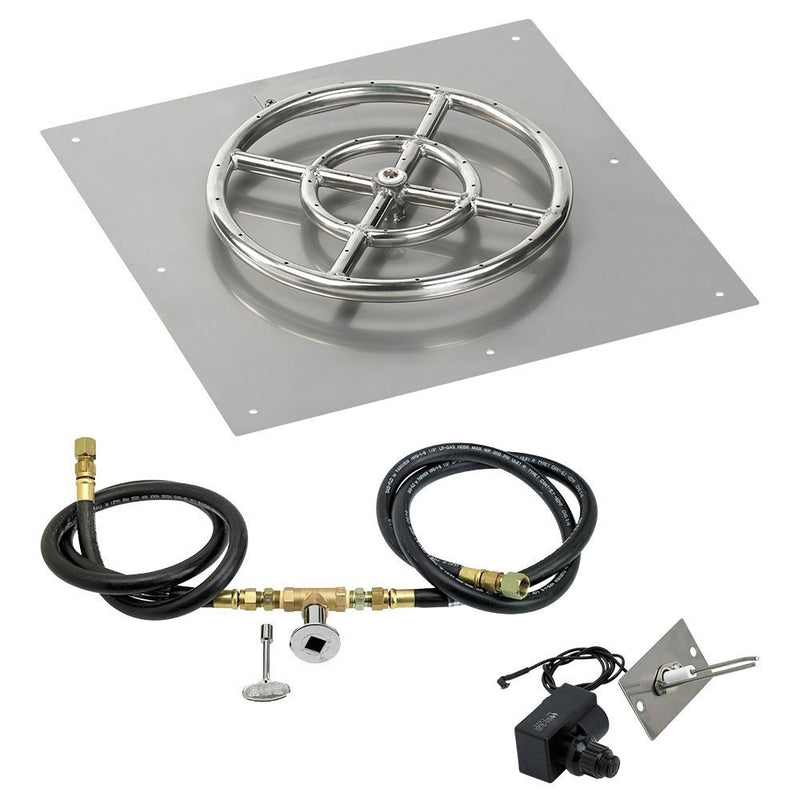 Load image into Gallery viewer, 18&quot; Square Flat Pan with Spark Ignition Kit (12&quot; Ring) - Natural Gas
