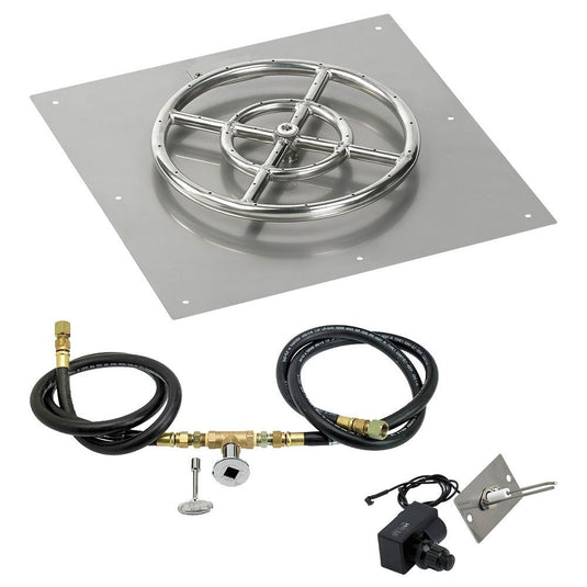 18" Square Flat Pan with Spark Ignition Kit (12" Ring) - Natural Gas