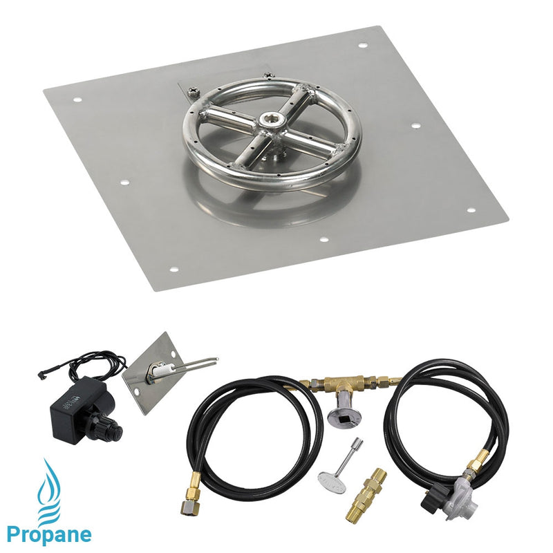Load image into Gallery viewer, 12&quot; Square Flat Pan with Spark Ignition Kit (6&quot; Ring) - Propane
