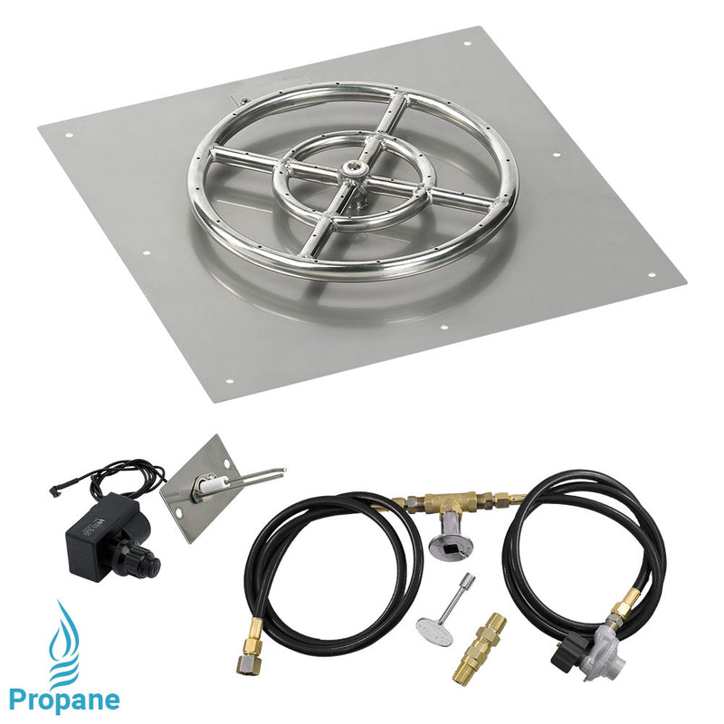 Load image into Gallery viewer, 18&quot; Square Flat Pan with Spark Ignition Kit (12&quot; Ring) - Propane

