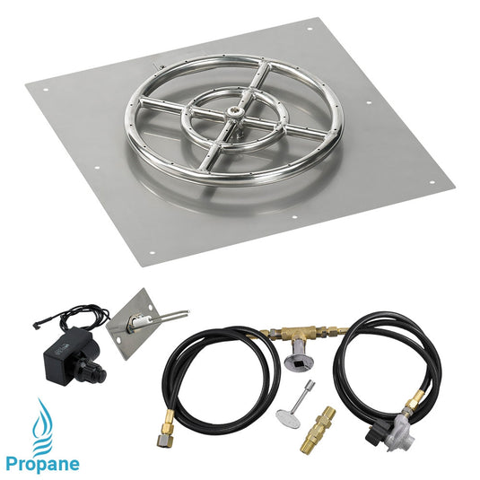18" Square Flat Pan with Spark Ignition Kit (12" Ring) - Propane