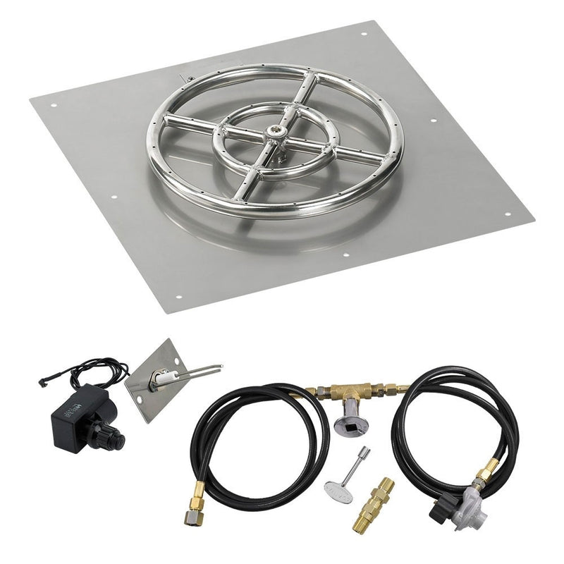Load image into Gallery viewer, 18&quot; Square Flat Pan with Spark Ignition Kit (12&quot; Ring) - Propane
