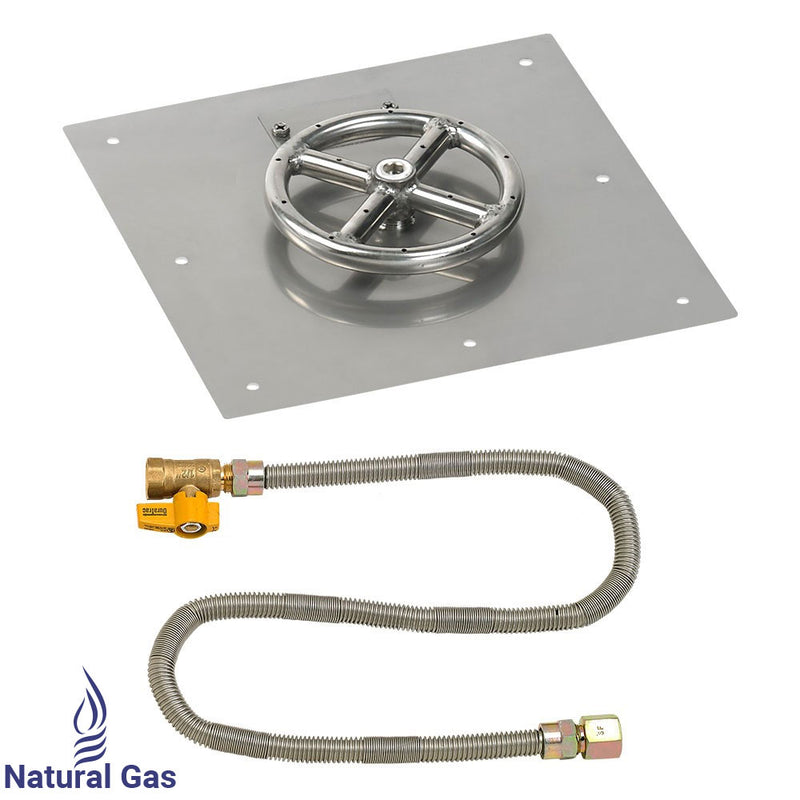 Load image into Gallery viewer, 12&quot; Square Flat Pan with Match Light Kit (6&quot; Ring) - Natural Gas
