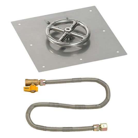 12" Square Flat Pan with Match Light Kit (6" Ring) - Natural Gas