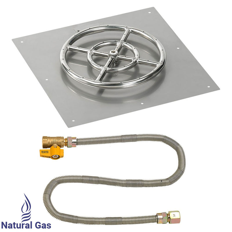 Load image into Gallery viewer, 18&quot; Square Flat Pan with Match Light Kit (12&quot; Ring) - Natural Gas
