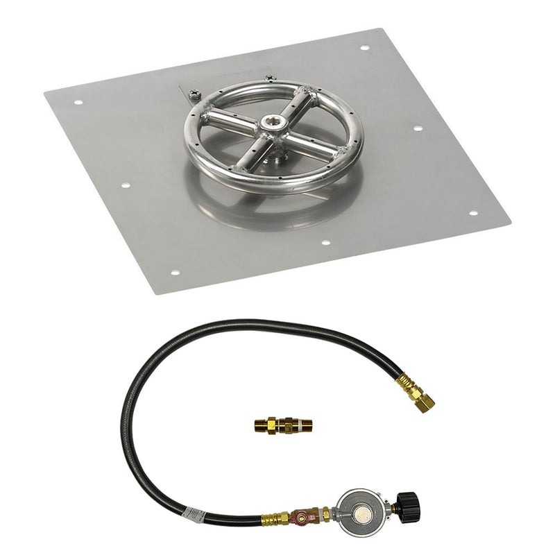 Load image into Gallery viewer, 12&quot; Square Flat Pan with Match Light Kit (6&quot; Ring) - Propane
