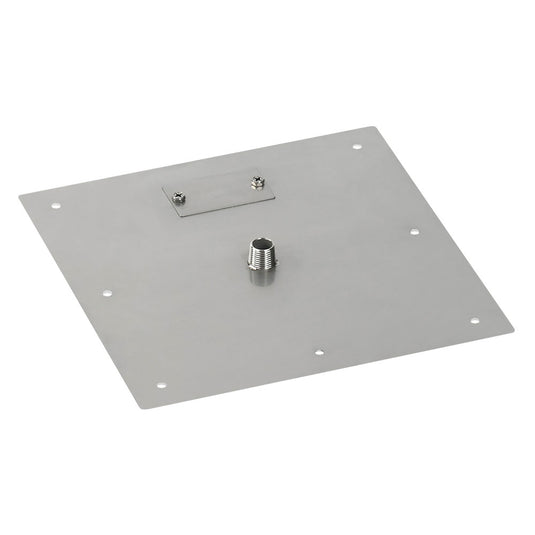 12" Square Stainless Steel Flat Pan (1/2" Nipple)