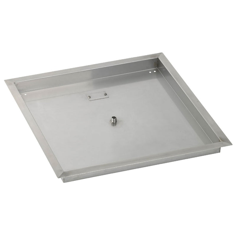 Load image into Gallery viewer, 24&quot; Stainless Steel Square Drop In Pan With 18&quot; Fire Ring
