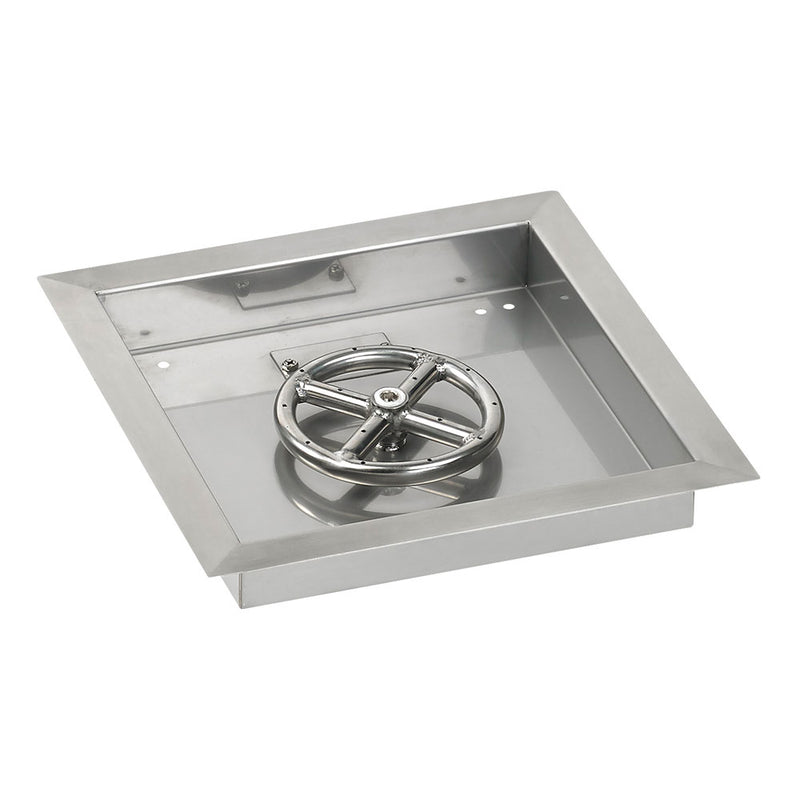 Load image into Gallery viewer, 12&quot; Square Drop-In Pan with Match Light Kit (6&quot; Fire Pit Ring) - Natural Gas
