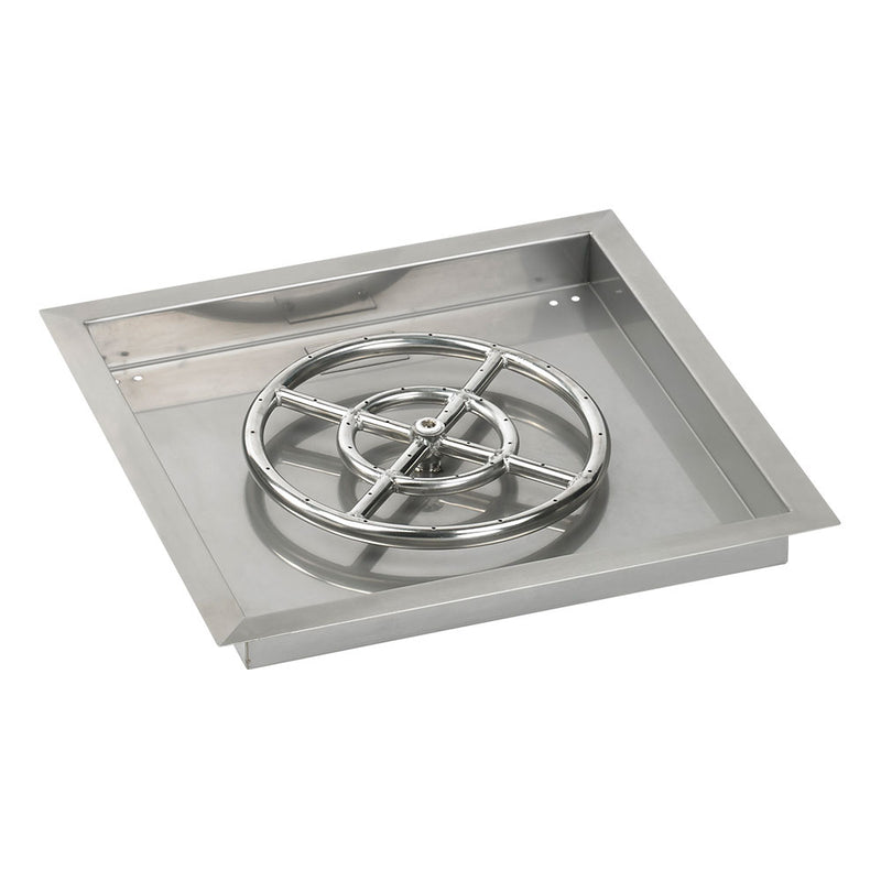 Load image into Gallery viewer, 18&quot; Square Drop-In Pan with Match Light Kit (12&quot; Fire Pit Ring) - Propane
