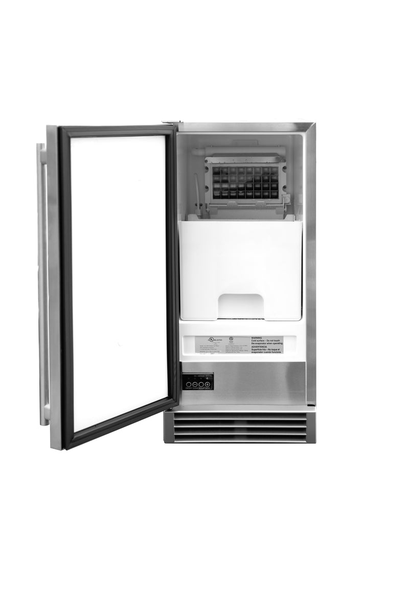 Load image into Gallery viewer, 15&quot; UL Outdoor Rated Ice Maker w/Stainless Door - 50 lb. Capacity
