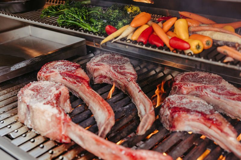 Load image into Gallery viewer, American Made Grills - Encore - Hybrid - Includes: Grill Cover, Drop-In Sear Burner, Rotisserie, Griddle Plate, Starter Kit, Care Kit
