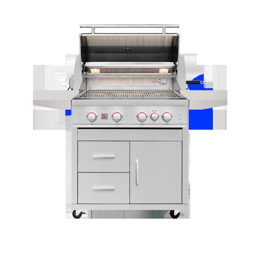 Deluxe Cart for Sizzler Series Grills - Part Number Change - SAME AS CART-SIZ32-DC. Fits SIZ32, SIZPRO32, SZR32 and SZRPRO32