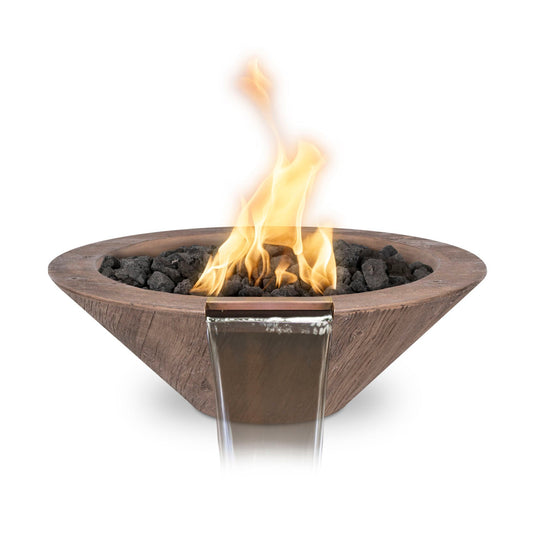 Cazo Fire Water Bowl Gfrc Woodgrain