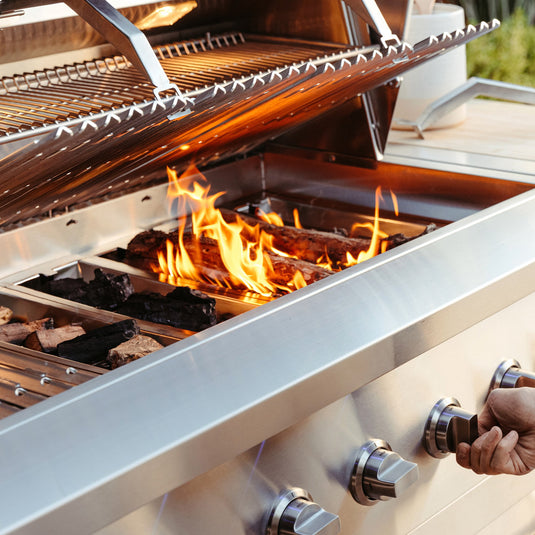 American Made Grills - Encore - Hybrid - Includes: Grill Cover, Drop-In Sear Burner, Rotisserie, Griddle Plate, Starter Kit, Care Kit