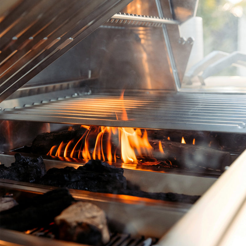 Load image into Gallery viewer, American Made Grills - Encore - Hybrid - Includes: Grill Cover, Drop-In Sear Burner, Rotisserie, Griddle Plate, Starter Kit, Care Kit
