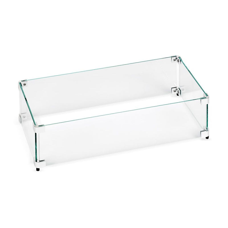 Load image into Gallery viewer, Rectangular Glass Flame Guard for  Drop-In Fire Pit Pan
