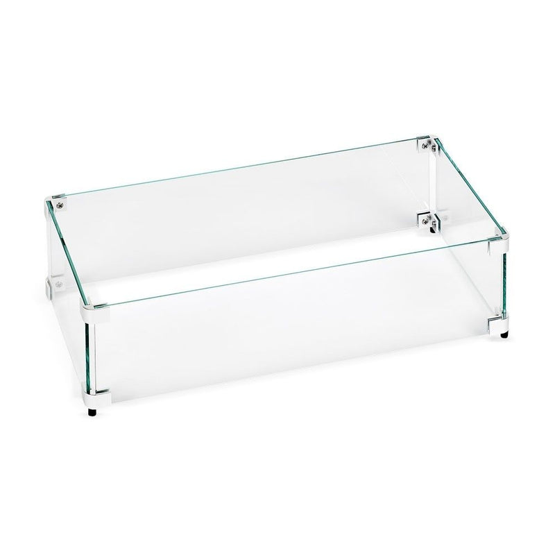 Load image into Gallery viewer, Rectangular Glass Flame Guard for  Drop-In Fire Pit Pan
