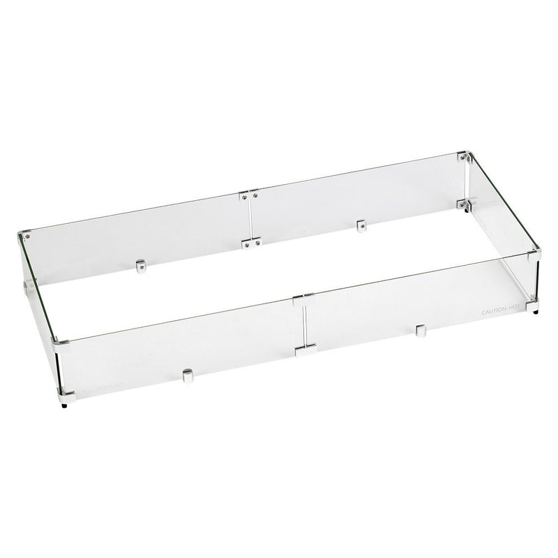 Load image into Gallery viewer, Rectangular Glass Flame Guard for  Drop-In Fire Pit Pan

