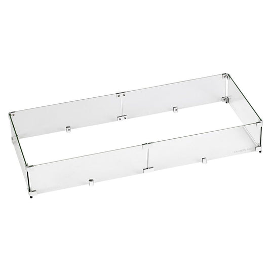 Rectangular Glass Flame Guard for  Drop-In Fire Pit Pan