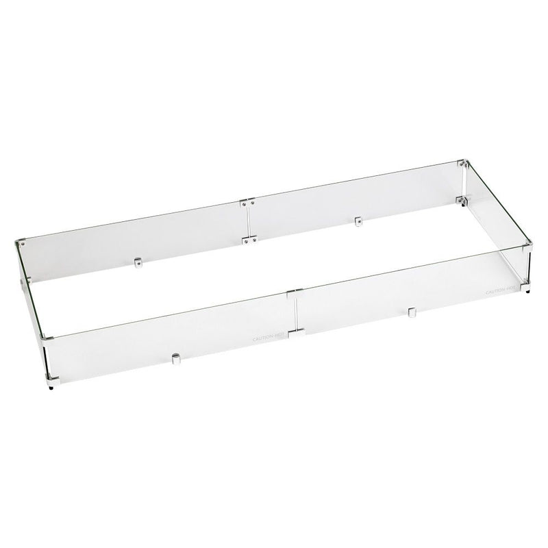 Load image into Gallery viewer, Rectangular Glass Flame Guard for  Drop-In Fire Pit Pan
