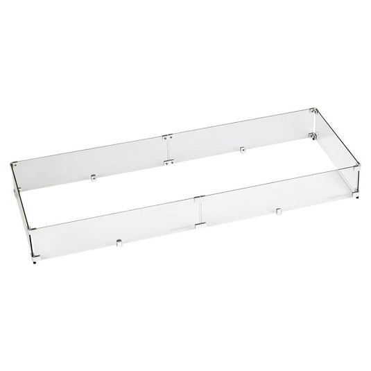 Rectangular Glass Flame Guard for  Drop-In Fire Pit Pan
