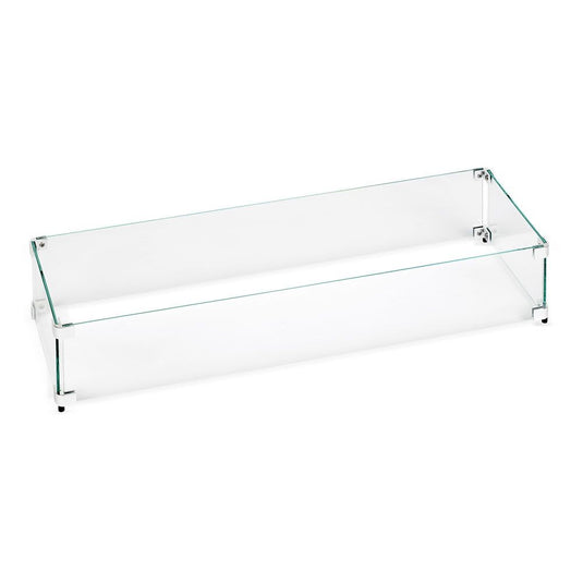 Linear Glass Flame Guard For Linear Drop-In Fire Pit Pan