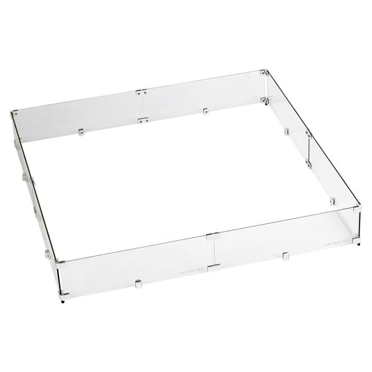 Square Glass Flame Guard for Square Drop-In Fire Pit Pan