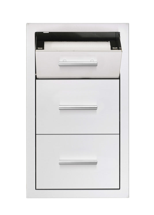 17" Vertical 2-Drawer & Paper Towel Holder Combo Masonry