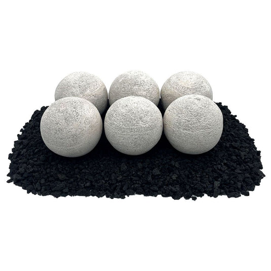 4" Lite Stone Fire Balls - Set of 6