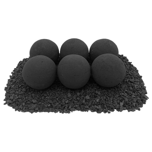 4" Lite Stone Fire Balls - Set of 6