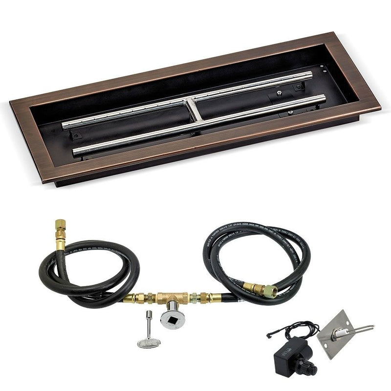 Load image into Gallery viewer, Rectangular Oil Rubbed Bronze Drop-In Pan with Spark Ignition Kit
