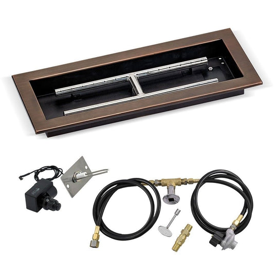 Rectangular Oil Rubbed Bronze Drop-In Pan with Spark Ignition Kit