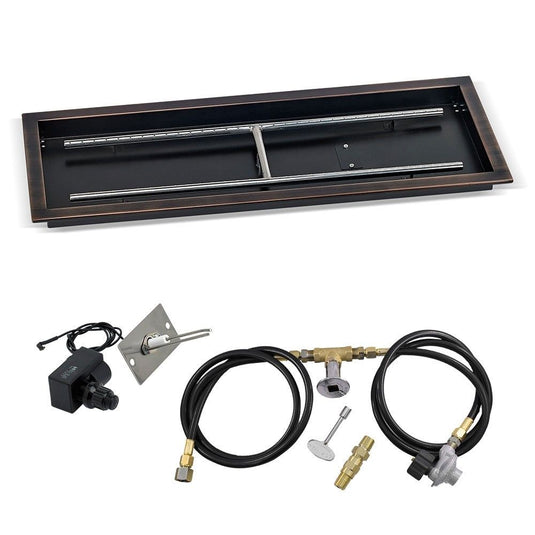 Rectangular Oil Rubbed Bronze Drop-In Pan with Spark Ignition Kit