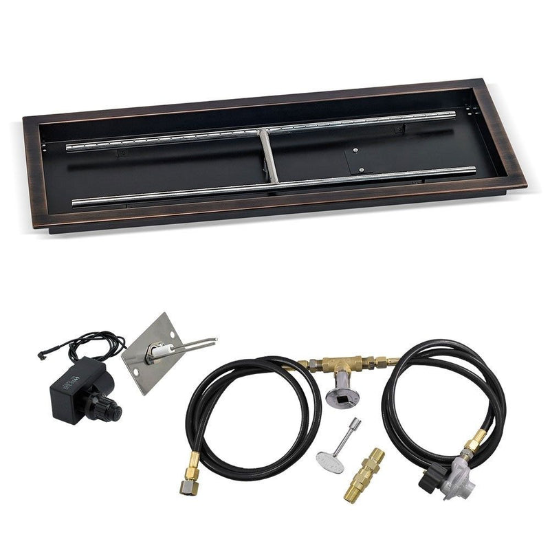 Load image into Gallery viewer, Rectangular Oil Rubbed Bronze Drop-In Pan with Spark Ignition Kit
