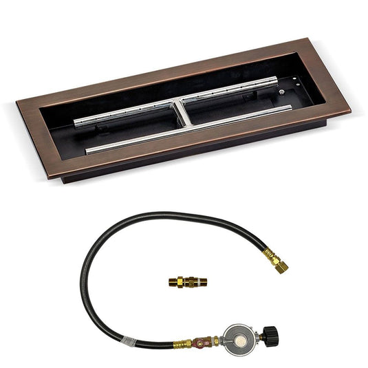 Rectangular Oil Rubbed Bronze Drop-In Pan with Match Light Kit