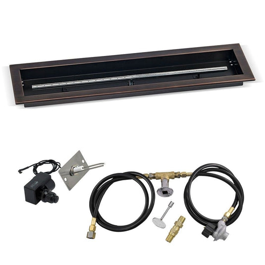 Linear Oil Rubbed Bronze Drop-In Pan with Spark Ignition Kit