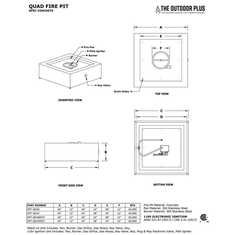 Load image into Gallery viewer, Quad Concrete Fire Pit
