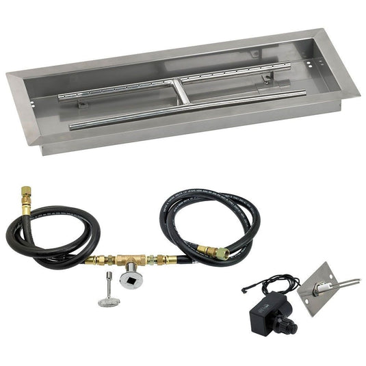 Rectangular Stainless Steel Drop-In Pan with Spark Ignition Kit