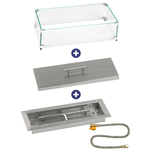 Rectangular Drop-In Pan with Match Light Kit - Bundle