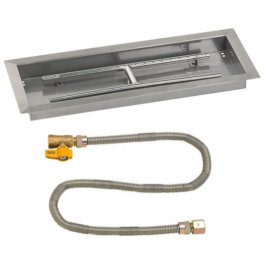 Rectangular Stainless Steel Drop-In Pan with Match Light Kit