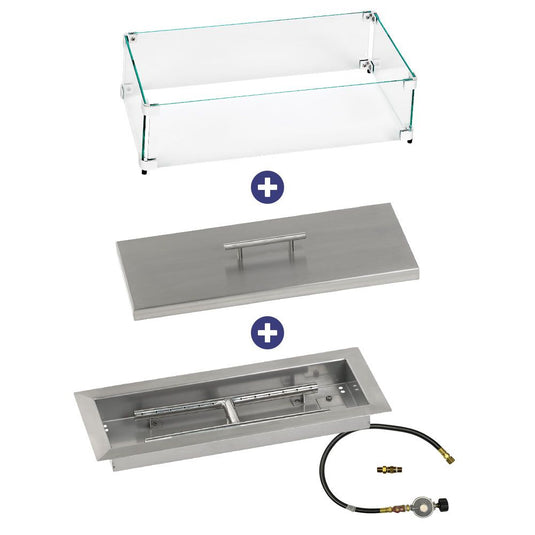 Rectangular Drop-In Pan with Match Light Kit - Bundle