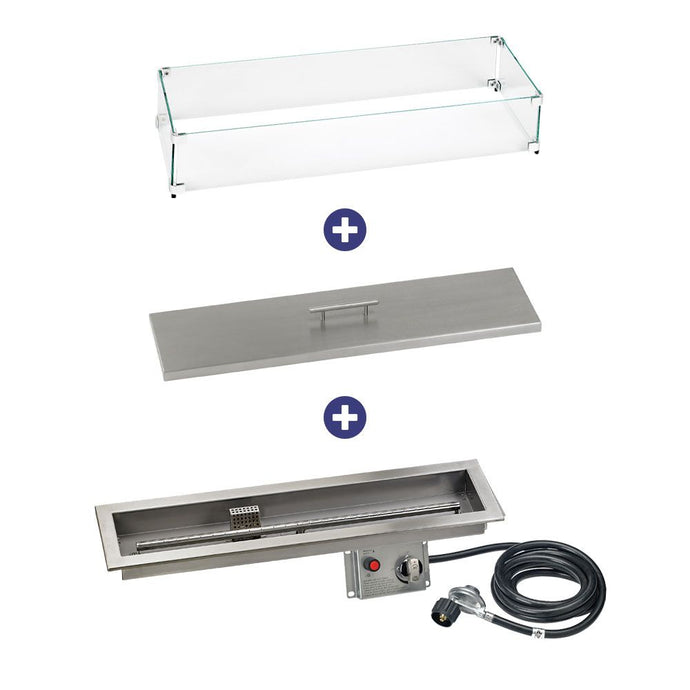 Linear Stainless Steel Drop-in Fire Pit Pan, CSA Certified - Bundle
