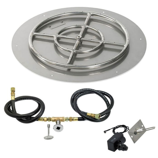 Round Stainless Steel Flat Pan with Spark Ignition Kit