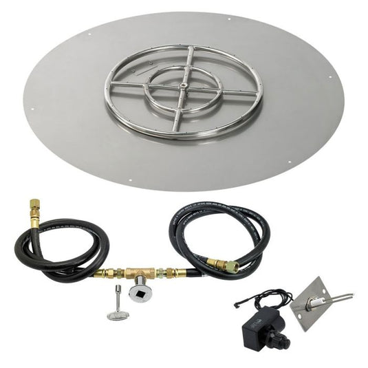 Round Stainless Steel Flat Pan with Spark Ignition Kit