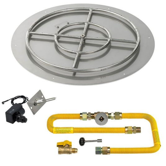 Round Stainless Steel Flat Pan with Spark Ignition Kit