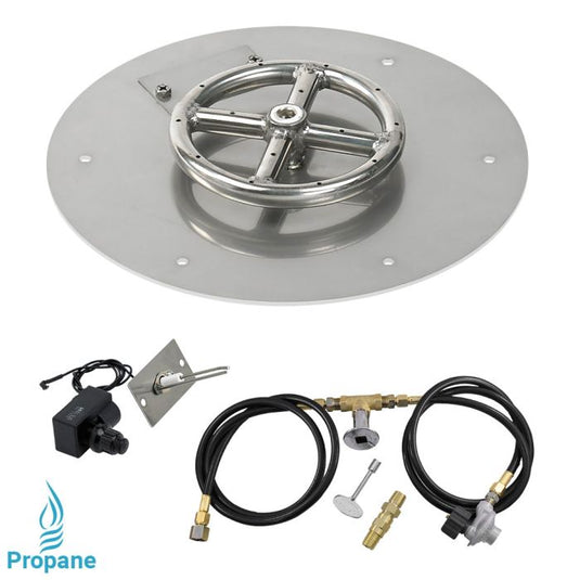 Round Stainless Steel Flat Pan with Spark Ignition Kit
