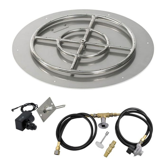 Round Stainless Steel Flat Pan with Spark Ignition Kit